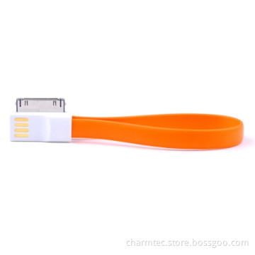 Bracelet Mini Charging Data Sync Cable, USB to Dock for iPhone4/4s Series, Orange